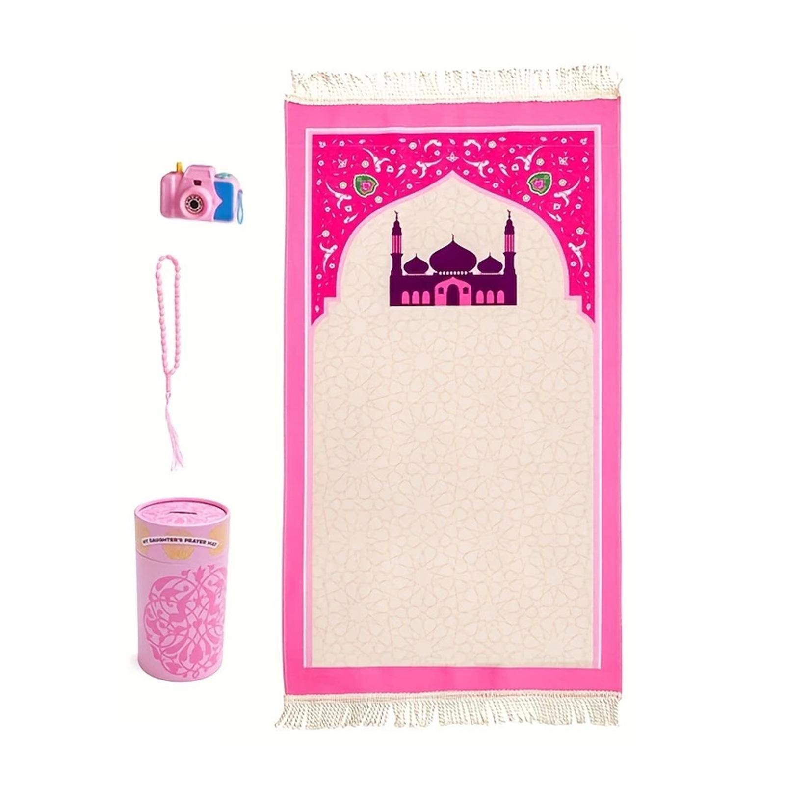 

Мусульманский детский молитвенный коврик с подушкой-подушкой, портативный ковер, мягкие мусульманские молитвенные коврики, подарки на Рамадан, молитвенные коврики розовый