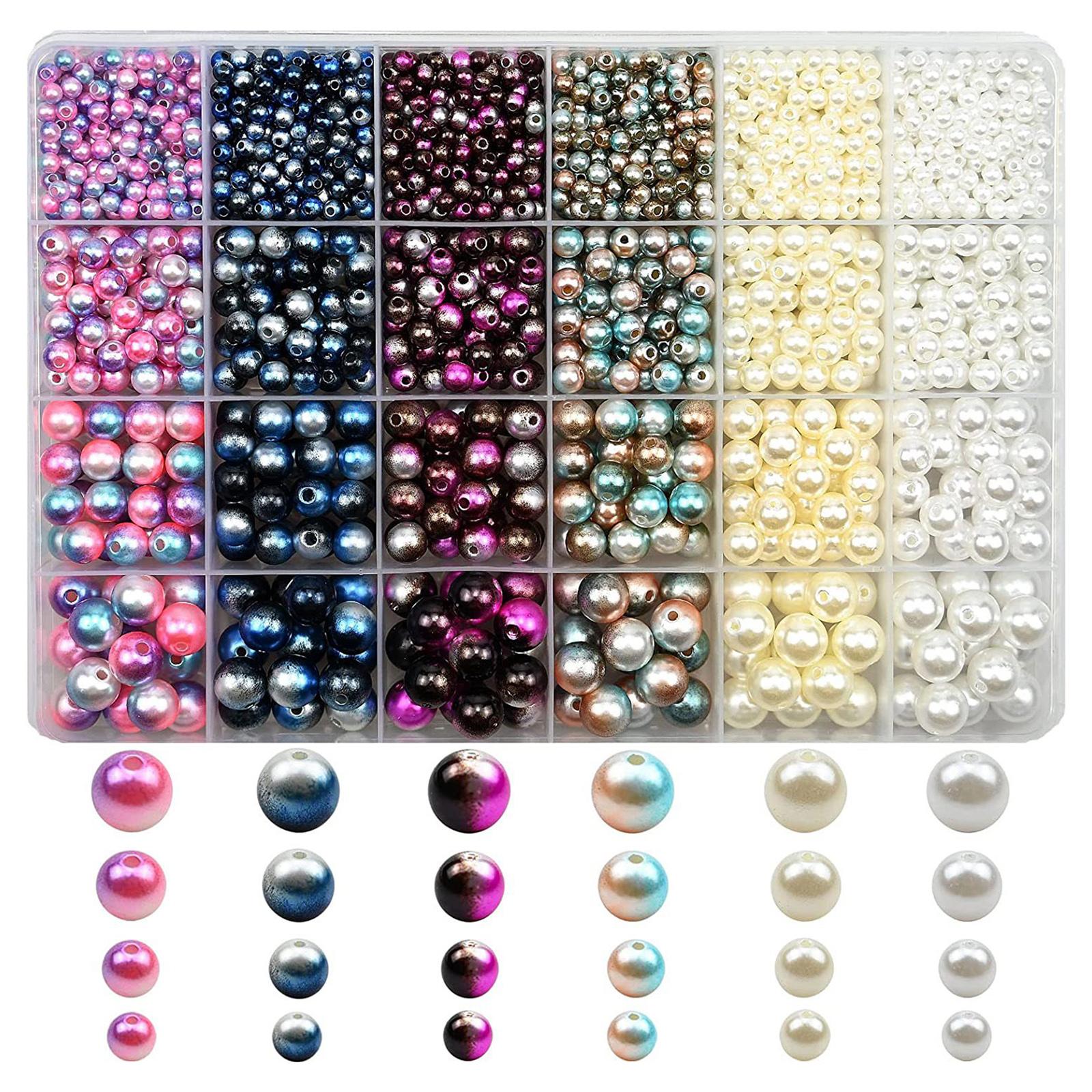 

1890x/set Knitting Decoras Pearl Bead 4/6/8/10mm Loose Changing Color Bead with Hole for Knitting DIY Bracelet Necklace 1