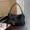 Large Capacity Motorcycle Tote Bag Women Faux Leather Shoulder Crossbody Handbag Casual Commuter Underarm Soft PU Travel Purse