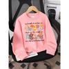 European sizes Kids' Crewneck Sweatshirt Floral Design with Inspirational Text , Sportswear And Casual Wear, Soft And Comfortable, Children's Clothing