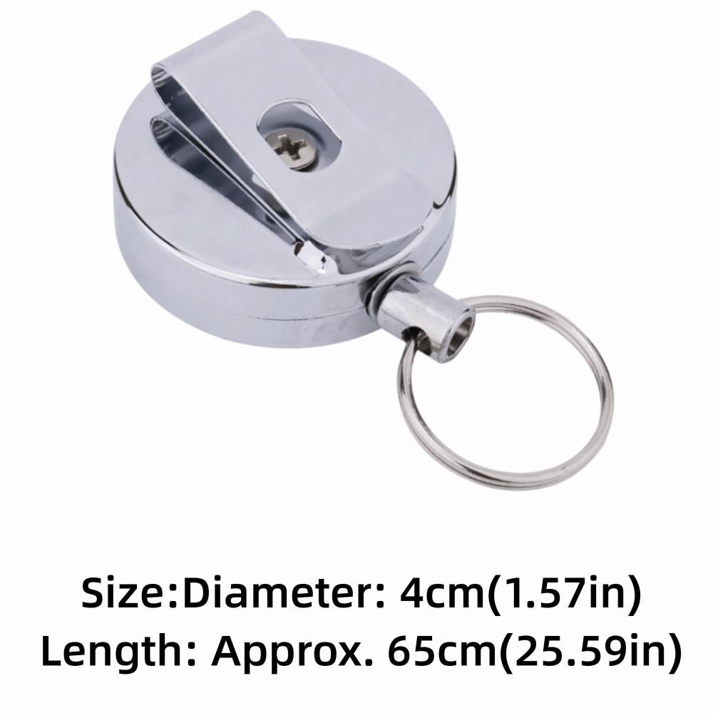 2 Pcs 65cm Retractable Pull Chain Metal Retractable Badge Holder Pull Chain Reel  Education Sector