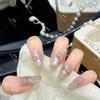 L113 Rhinestone Cat Eye Bow Nails - Handmade & Wearable