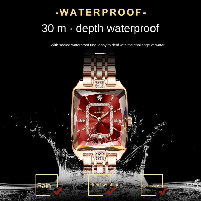 Ceas Nou de Damă Pătrat de Marcă de Top Ceas Nou Exquis de Lux la Modă Rezistent la Apă
