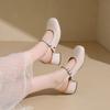 Fashion sandals 2025 summer new square head fashion light mouth foot thick heel Korean version spot high heels women's shoes