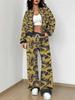 Retro Pattern Autumn And Winter New European And American Women'S Clothing Rose Printing Suit Women