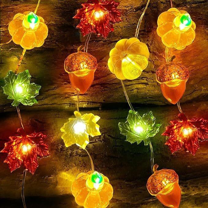 

1/3m Halloween Pumpkin Maple Leaf Led Fairy Light String Christmas Decoration Lamp Ghost Festival Atmosphere Layout Lights 2025 1M10led