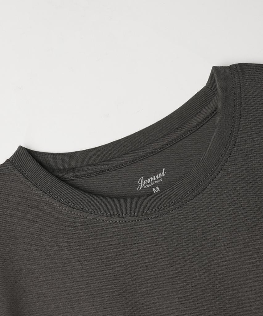 JEMUT Weekend Silket Standard Short Sleeve T-Shirt Dark Grey Oyst2617