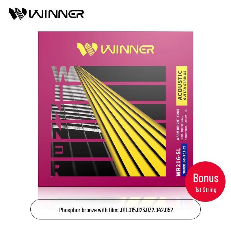 Winner Rust-Proof Coated Phosphor Bronze Acoustic Guitar Strings - Full Set of 6 Strings