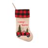 Christmas Decoration Supplies Red And Black Plaid Car Christmas Tree Christmas Socks Gift Bag Candy Socks Gift Bag