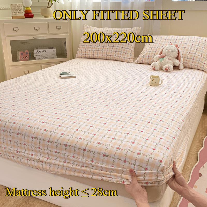 Fitted Sheet Pure Cotton Non-fading Non-balling Single-piece Bed Sheet Non-slip Multi-specification Bedding Bedspread Protector