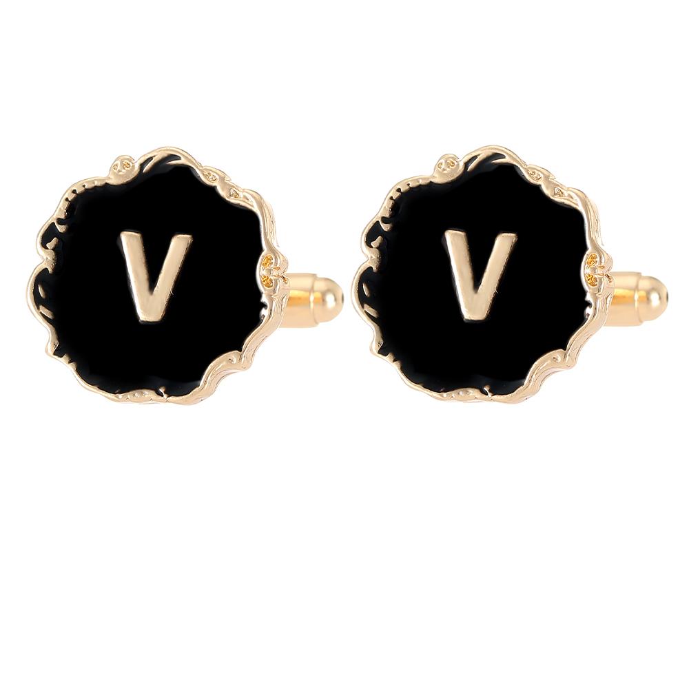 Mens Classic 26 Alphabet Initial Letter Cufflinks A B C D E F G H I J K L M N O P Q R S T U Sleeve ButtonV W X Y Z
