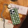 Rustic Green Plaid Phone Case for IPhone 17AIR 16E 16 15 14 13 12 11 17 Pro Max Plus Double-layer Back Cover