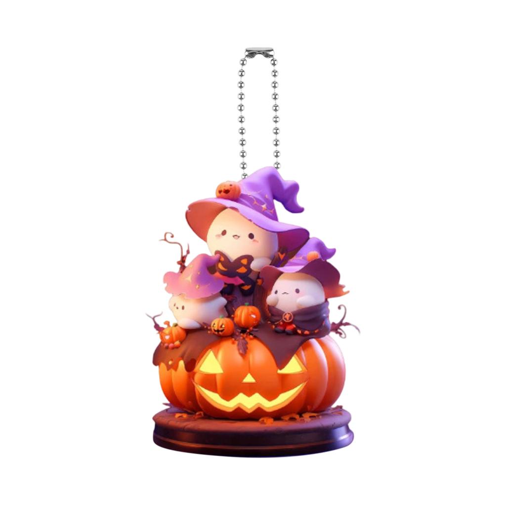 2D Akrylový Halloweenský Kreativní Přívěsek na Auto s Dýní, Klíčenka, Závěs na Batoh