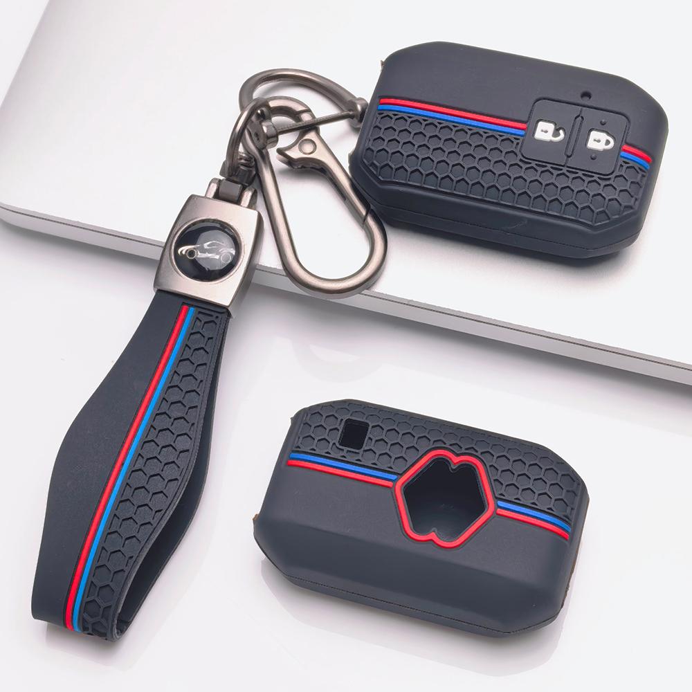 Soft Silicone Remote Key Case for Suzuki Swift Ertiga Ignis Baleno XL7 Ciaz Dzire with Keychain Honeycomb Texture Shockproof Car Remote Key Sleeve