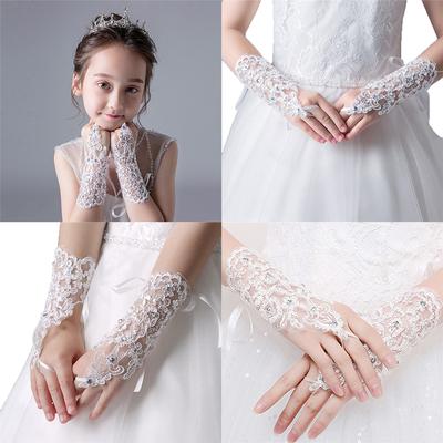 Girls Princess Gloves Girls Dress Glove Lace Diamond Pography Costume