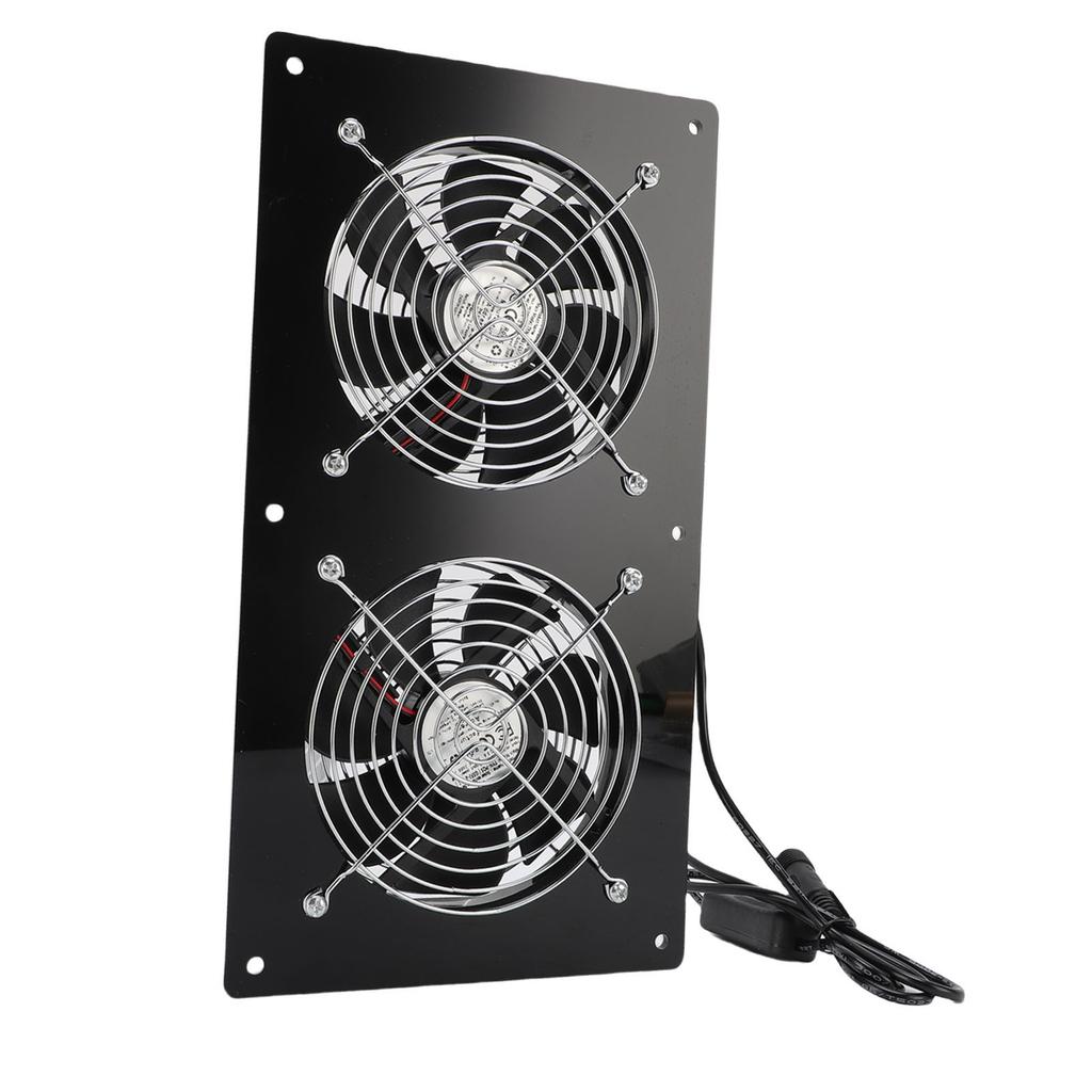 Solarbetriebener Abluftventilator 15W Monokristallines Silizium Solarmodul Doppelventilator-Set für Tierhaus Hühnerstall