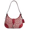 Hamptons 26 Signature Print Fabric And Leather Shoulder Bag Medium Women Shoulder Bag Silver Ruby Ivory CY931-LHXJA