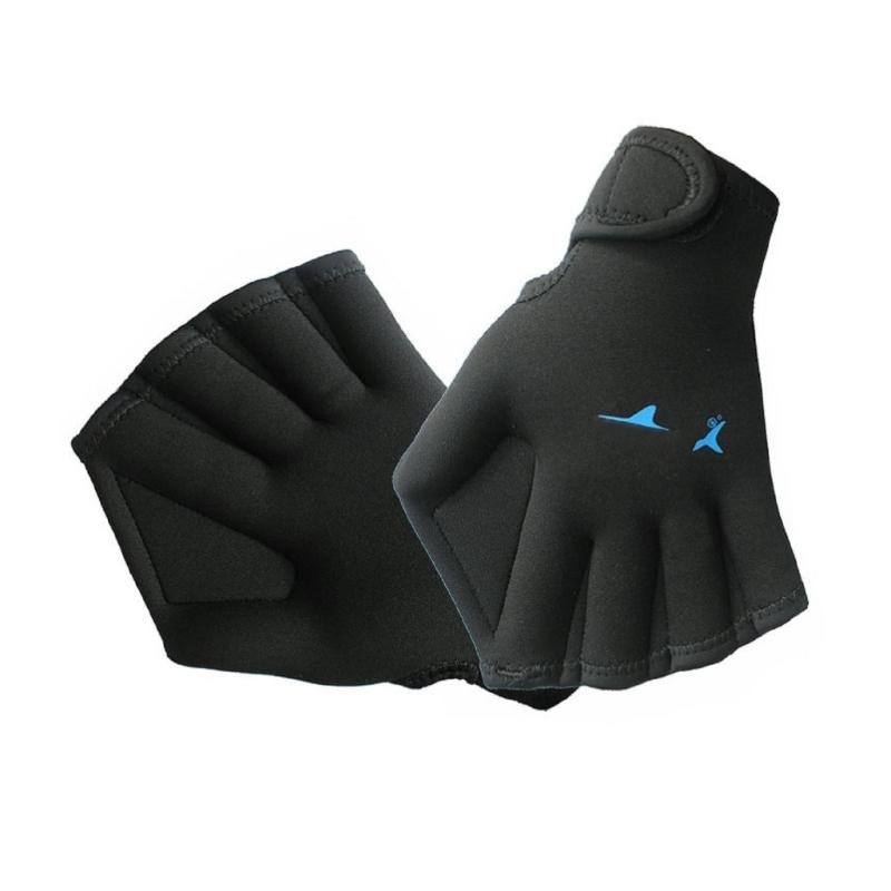 1pair Fitness Water-Repellents Gloves Swimming Webbed Mittens Training Gloves for Enhancing Swimming Speed чёрный