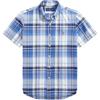 Polo SS25 Logo Embroidered Classic Plaid Oxford Short Sleeve Shirt Men Shirts 710834489-005