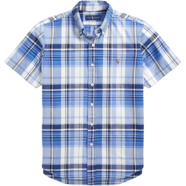 

Polo Ralph Lauren SS25 Logo Embroidered Classic Plaid Oxford Short Sleeve Shirt Men shirts 710834489-005 S