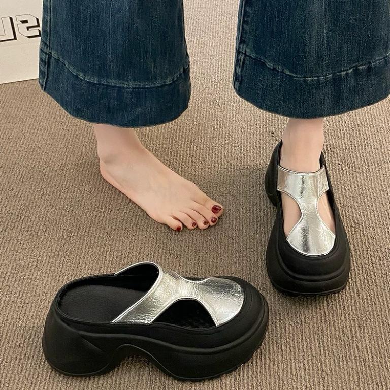 Summer High Thick Bottom Summer Shoe Casual Height Increase Party Modern Versatile Platform Women Sandals Baotou Slippers