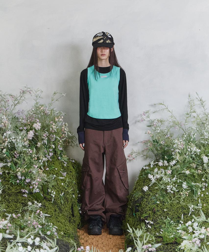 Tansanmageunesyum Songi Songi X Carbonated Cotton Wide Cargo Pants (Brown)