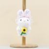 Flower Bunny Holding Plush Doll Keychain Cartoon Plush Toy Decoration Bag