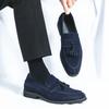 Fashion New Male blue Pointed Suede Leather Tassel Dress Shoes For Men's  Designer Wedding Party Loafers Sapatos Tenis Masculino