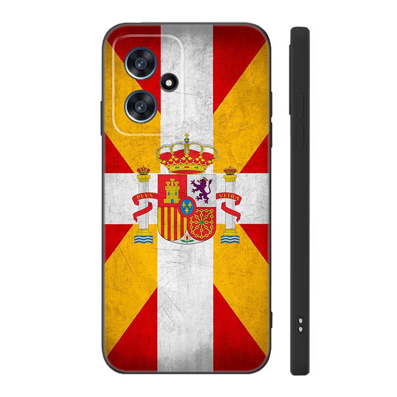 Spain Spanish Flag Black Silicone Phone Case For Xiaomi POCO X3 X4 NFC F3 F4 GT F5 M3 M4 M6 X5 X6 Pro 5G C55 C65 M5