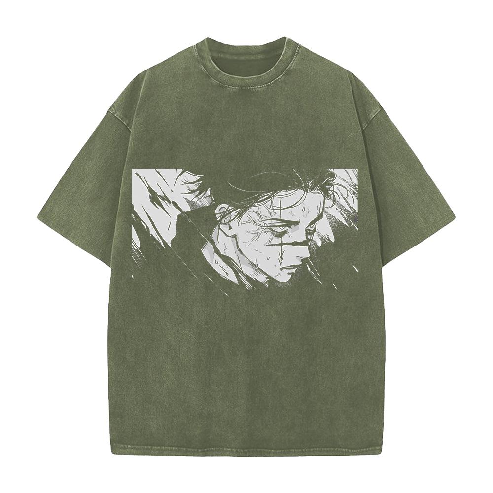 Anime Jujutsu Kaisen Choso Cool Graphic T Shirt Men Short Sleeve Clothing Oversized Tshirt Washed Cotton Tee Harajuku T-shirt