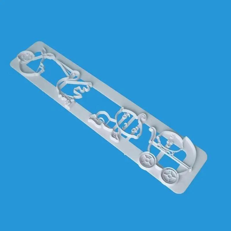 Baby Carriage Cake Mold Decoration Biscuit Cutter Shape Food Grade Plastic Cake Cutter Biscuit Mold