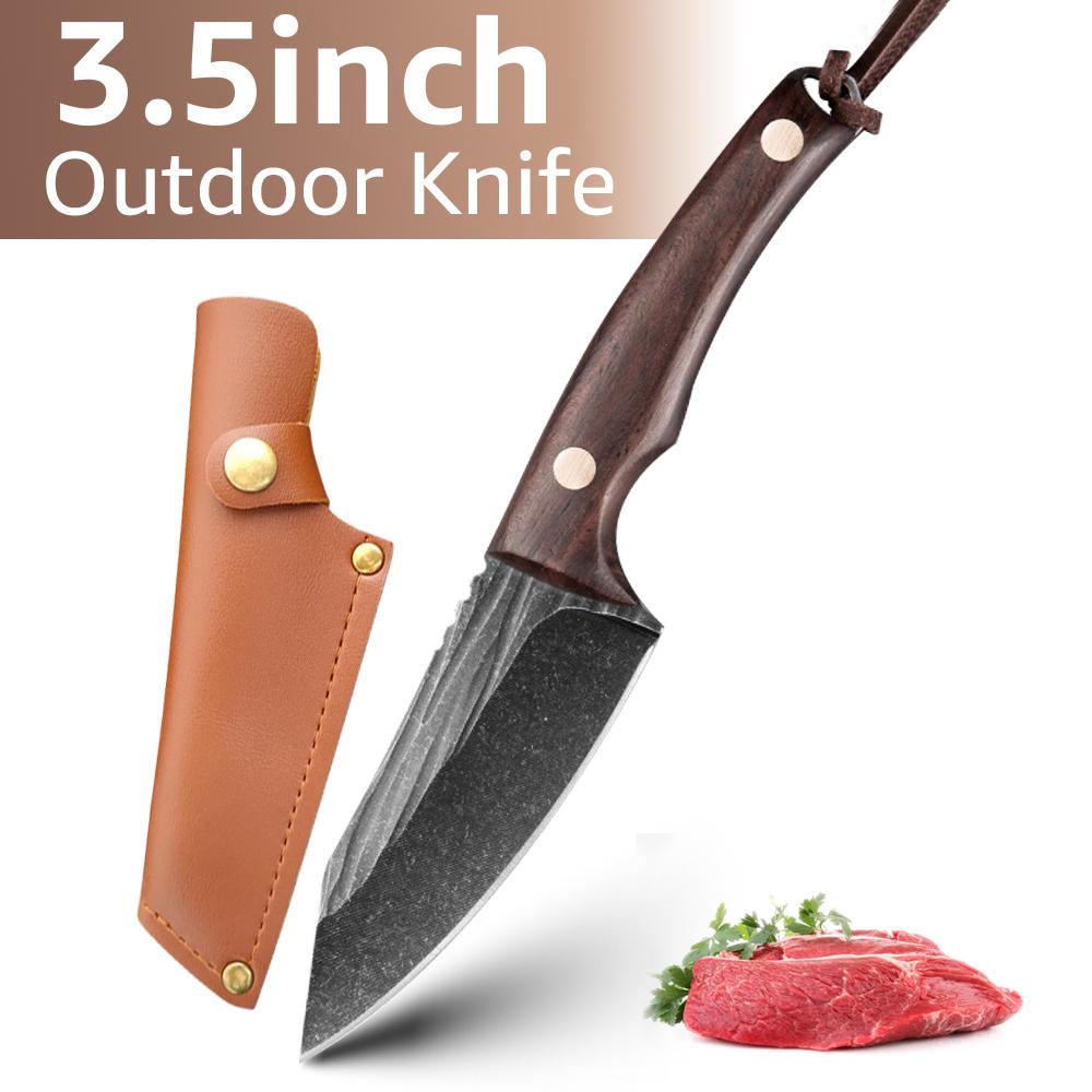 Handmade Forged Knife 4inch High Carbon Steel Mongolia Paring Knife Boning Knifes  Meat Cleaver Butcher Knife Chef Knife