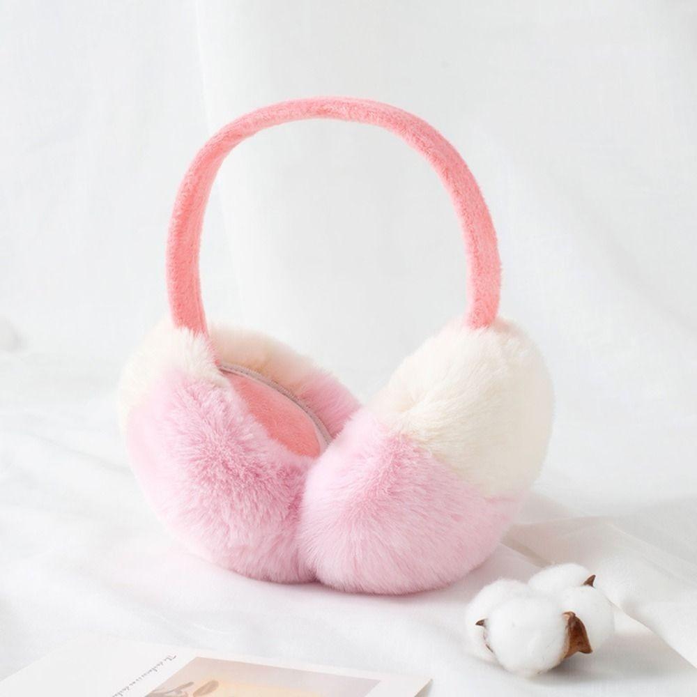 Windproof Faux Fur Ear Warmers Two Tone Foldable Earmuffs Stylish Thermal Ear Covers  Winter Season