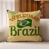 BBrazil FFlag Cotton Linen Square Pillow Covers Home Decor Gifts