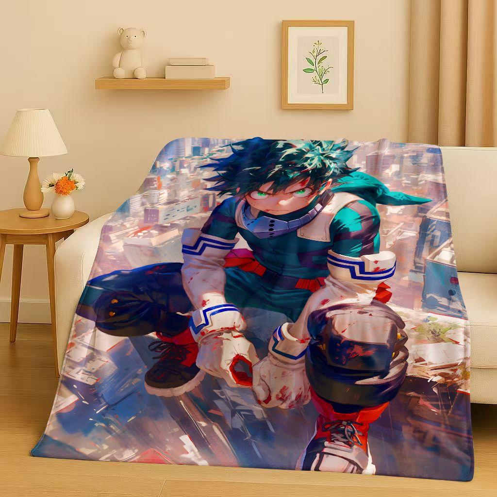 

HD Anime My Hero Academia Bakugou Deku Cartoon Flannel Blanket,Ultra Soft Warm Plush Throw for Home Bedroom Bed Sofa Cover Kids 75x90cm