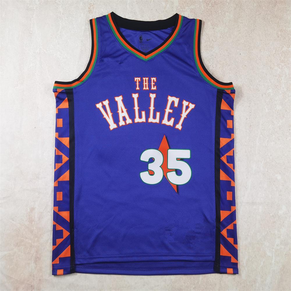 

25 Styles Suns #35 Durant Purple City Edition Heat-Pressed Jersey L