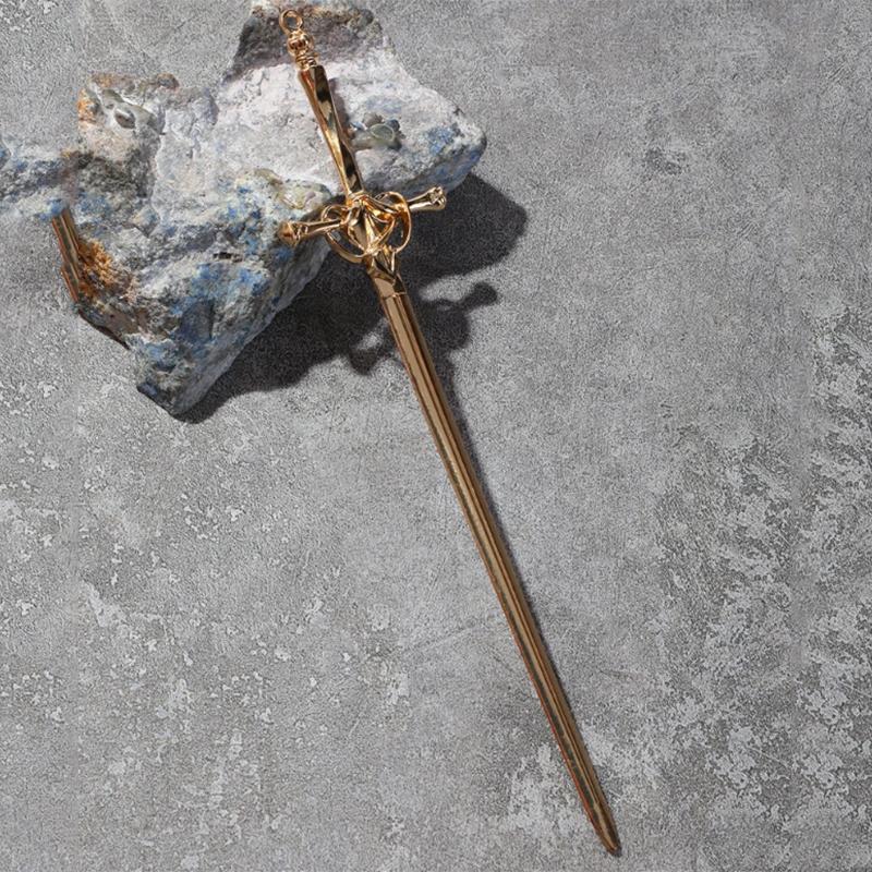 1pc Punk Metal Sword Hair Accessory Chinese Minimalist Hair Stick Diy Hairstyle Design Tool Accessory Women's Hair Clip Hairpin