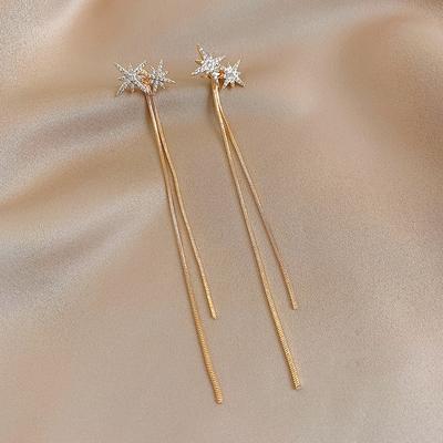 Fashion Women'S Swing Earrings Star Rubber Chain Earrings Fashion Women'S Long Pendant Women'S Simple Jewelry Gift