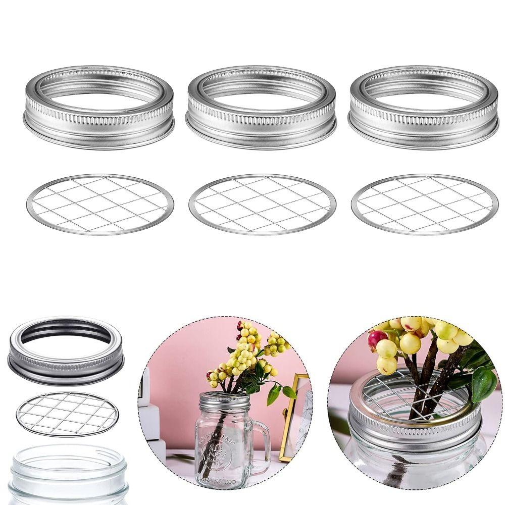 1pc Space Saving Mason Flower Jar Lid Insert Mason Grid Mason Jar Lids  Mason Jars
