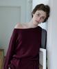 TOAVE Drop Loose Fit Pullover Knit (Burgundy)