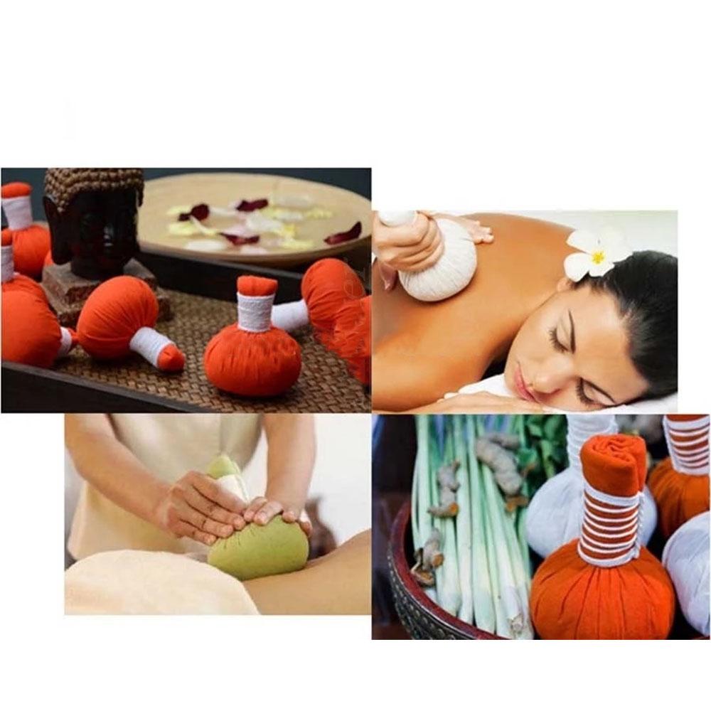 A Pair of 200g Thai SPA Hot Compress Packs - Home Herbal Massage Balls for Face & Body Relaxation & Health Care