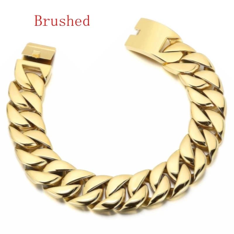 20/24/31MM Stainless Steel Larger Necklace for Men Women Hip Hop Golden Street Accessories Shiny Big Rock Trendy Party Jewelry