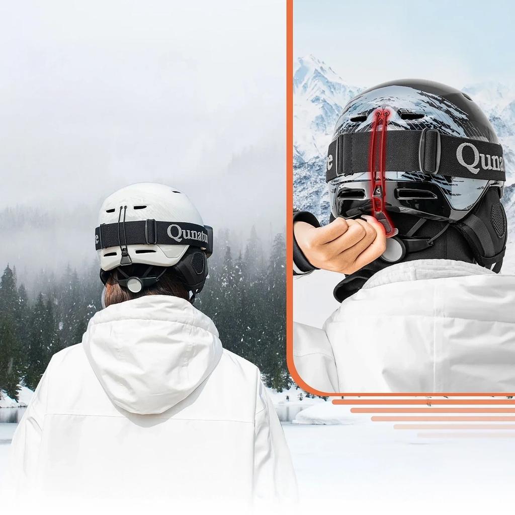 Kask narciarski snowboardowy z nausznikami rozmiar L - czarny