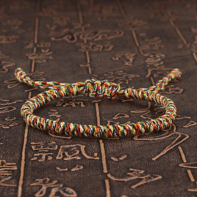 Tibetan Buddhist Lucky Bracelet Unisex Braid Red Thread Rope Adjustable King Kong Knot Bracelets for Womern Men Bangles Jewelry