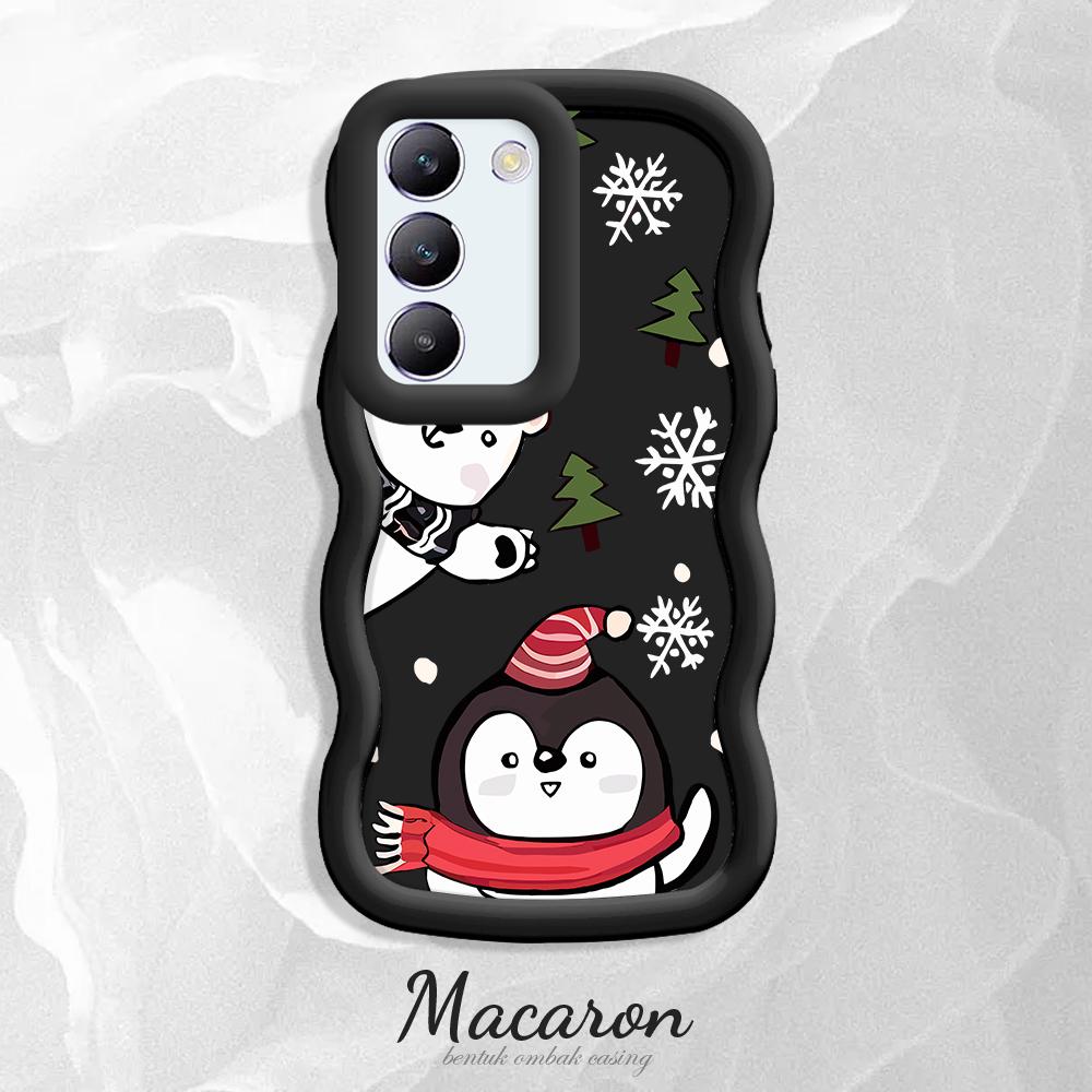 

Окрашенный узор Big Wave Edge Мягкий силиконовый материал Macaron чехол для телефона противоударный защитный резиновый чехол для OnePlus Vivo Motorola Moto Vivo Y33S чёрный