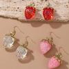Sweet Strawberry Resin Drop Earrings for Women and Girls, Elegant Bow Stud Earrings and… More