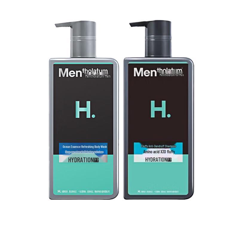 

Mentholatum Мужской освежающий гель для душа с океанической эссенцией и набор шампуня для объема против перхоти