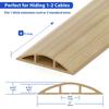 ZhiYo Floor Cord Cover White Maple Wood Grain Length Width 5CM Floor Cable Storage Sleeve Hiding Wires Cable Cover with Tape Wiring Cover Prevents