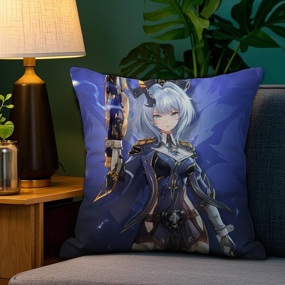 Anime Spiel D-Duett N-Nacht A-Abgrund Kissenbezug Anti-Hausstaubmilben Kissenbezug Unsichtbarer Reißverschluss seidig kurzer Plüsch Sofakissenbezug