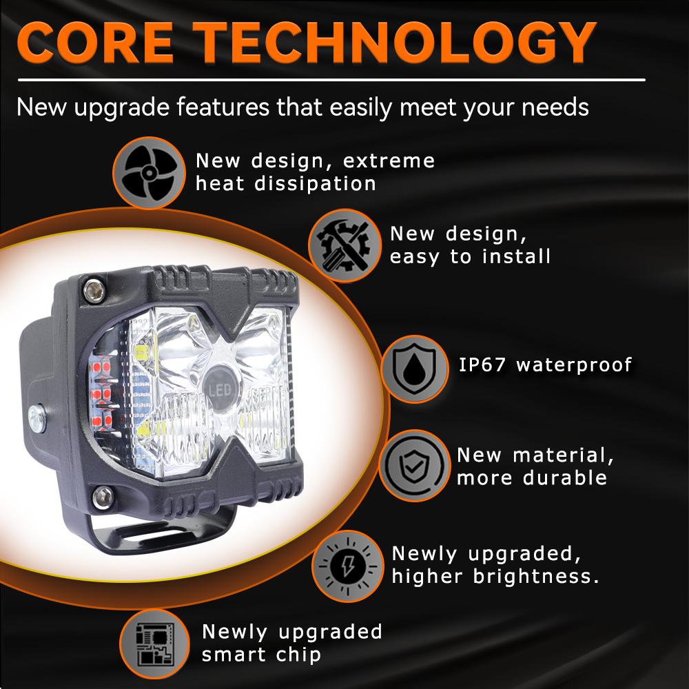 LELANPU Werklamp Strobo Car Accessories Truck Aux Verstraler Grille Combo Beam Flood Spot Pod Working Off-road LED Work Light
